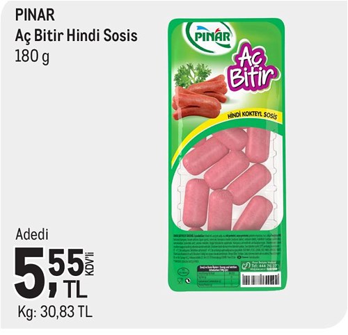 Pınar Aç Bitir Hindi Sosis 180 g image