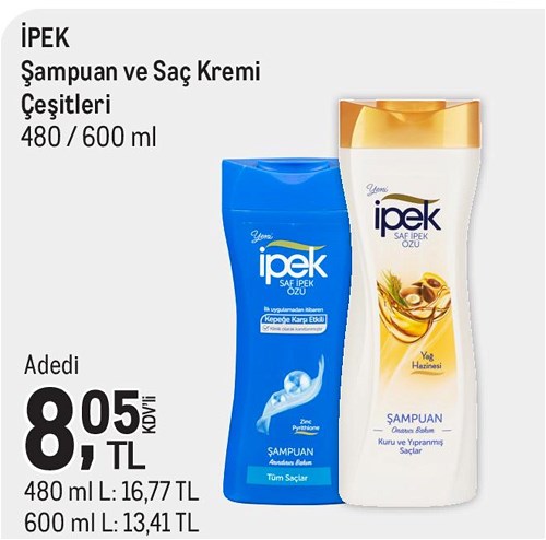 İpek Şampuan ve Saç Kremi Çeşitleri 480/600 ml image