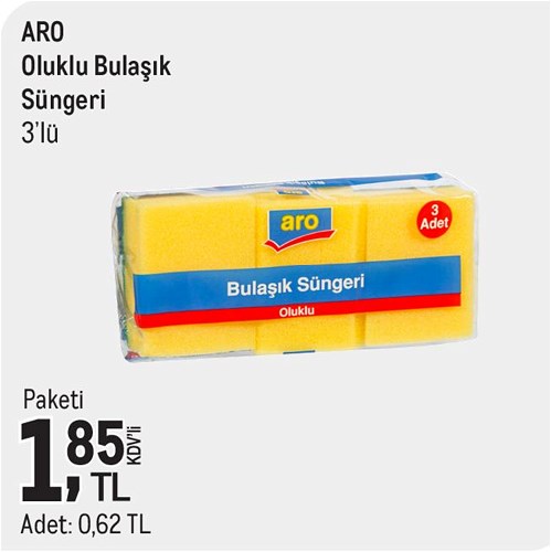 Aro Oluklu Bulaşık Süngeri 3'lü image