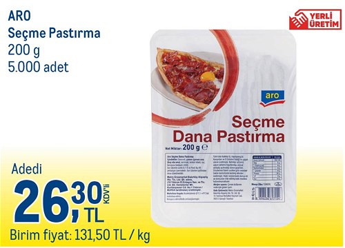 Aro Seçme Pastırma 200 g image