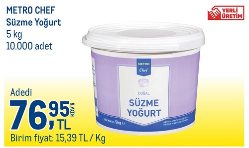 Metro Chef Süzme Yoğurt 5 kg image