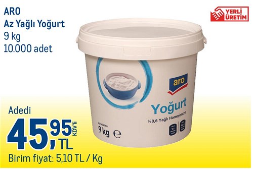 Aro Az Yağlı Yoğurt 9 kg image