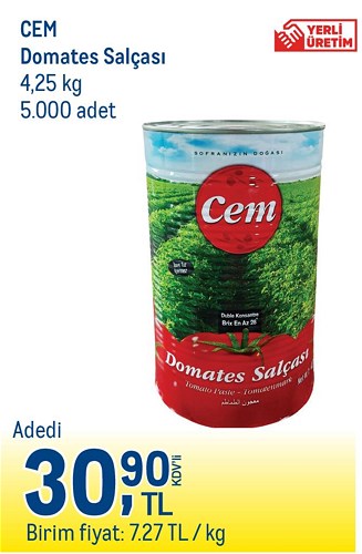 Cem Domates Salçası 4,25 kg image