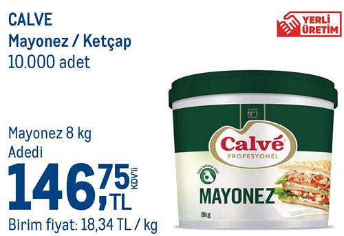 Calve Mayonez 8 kg image