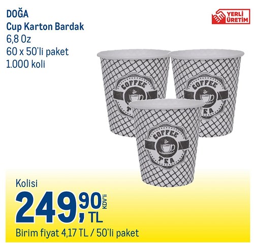 Doğa Cup Karton Bardak 6,8 Oz 60x50'li Paket image