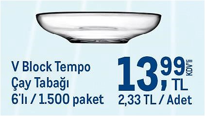 Paşabahçe V Block Tempo Çay Tabağı 6'lı image