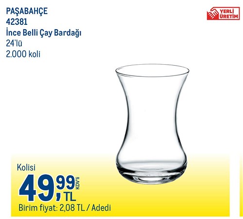 Paşabahçe 42381 İnce Belli Çay Bardağı 24'lü image