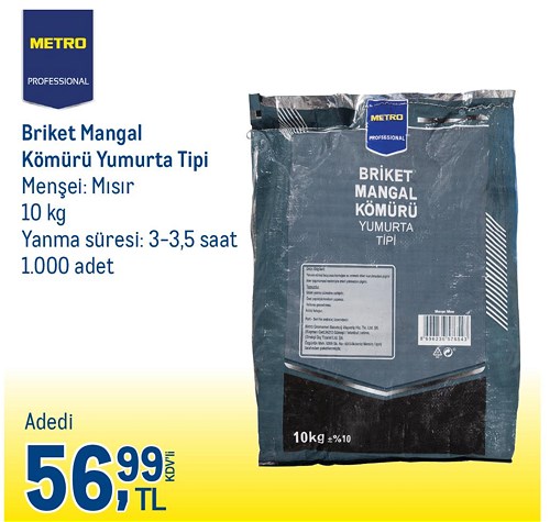 Metro Professional Briket Mangal Kömürü Yumurta Tipi 10 kg image