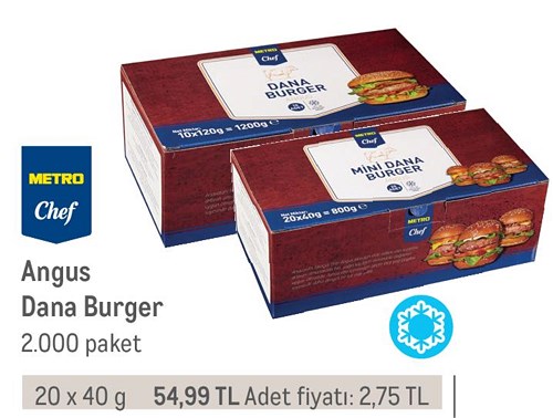 Metro Chef Angus Dana Burger 20x40 g image