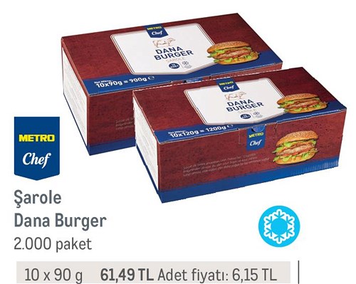 Metro Chef Şarole Dana Burger 10x90 g image