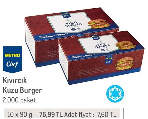 Metro Chef Kıvırcık Kuzu Burger 10x90 g image