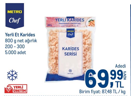 Metro Chef Yerli Et Karides 800 g Bet Ağırlık 200 - 300 image