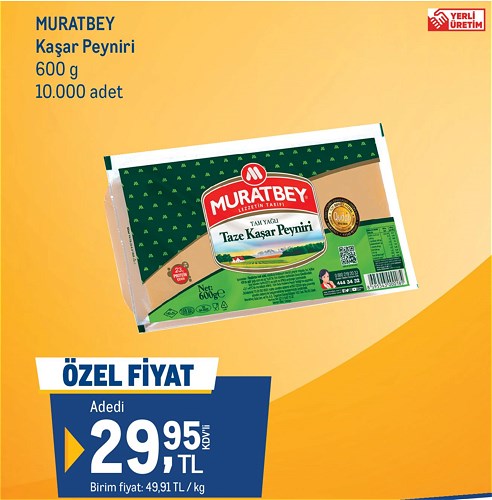 Muratbey Kaşar Peyniri 600 g image