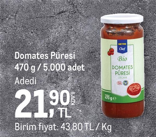 Metro Chef Bio Domates Püresi 470 g image