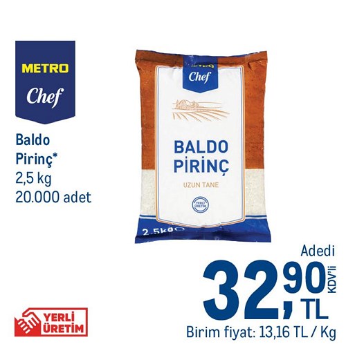 Metro Chef Baldo Pirinç 2,5 kg image