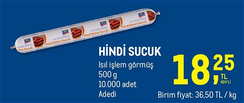 Aro Hindi Sucuk Isıl İşlem Görmüş 500 g image