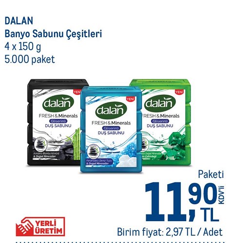 Dalan Banyo Sabunu Çeşitleri 4 x 150 g image