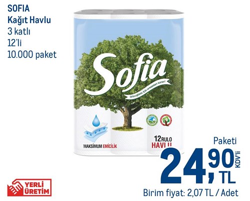 Sofia Kağıt Havlu 3 Katlı 12'li image