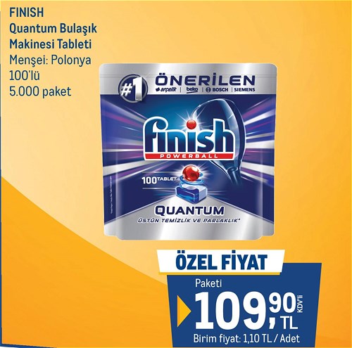 Finish Quantum Bulaşık Makinesi Tableti 100'lü image