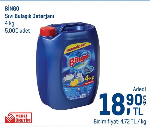 Bingo Sıvı Bulaşık Deterjanı 4 kg image