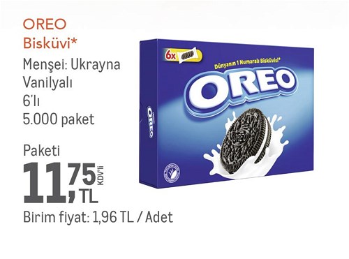 Oreo Bisküvi Vanilyalı 6'lı image