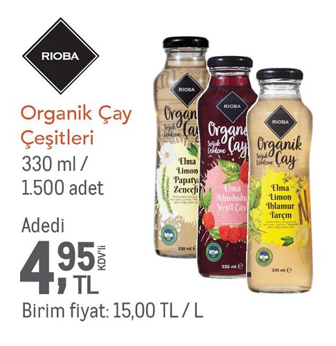 Rioba Organik Çay Çeşitleri 330 ml image