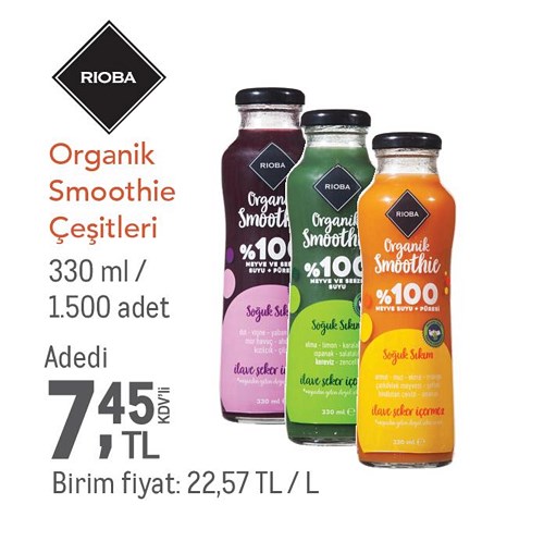 Rioba Organik Smootie Çeşitleri 330 ml image