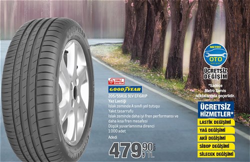 Goodyear 205/55R16 91V EFIGRIP Yaz Lastiği image