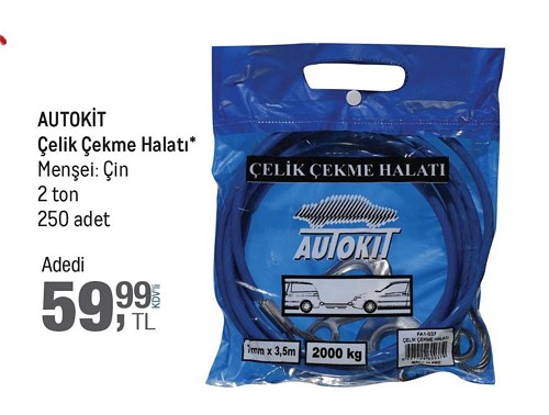 Autokit Çelik Çekme Halatı 2 ton image