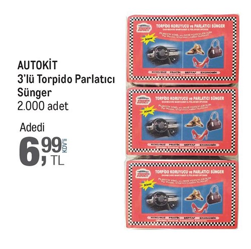 Autokit 3'lü Torpido Parlatıcı Sünger image