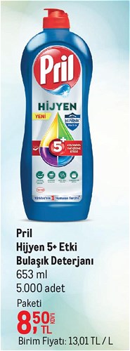 Pril Hijyen 5+ Etki Bulaşık Deterjanı 653 ml image