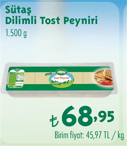 Sütaş Dilimli Tost Peyniri 1.500 g image