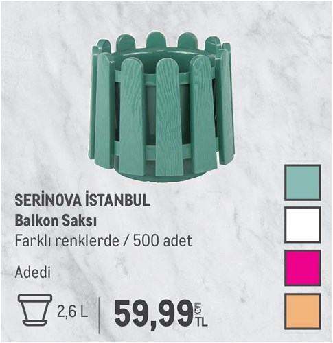 Serinova İstanbul Balkon Saksı 2,6 L image