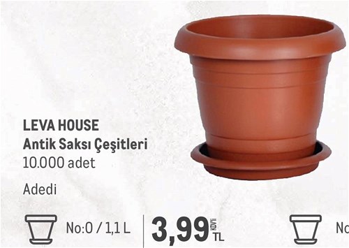 Leva House Antik Saksı Çeşitleri No:0 / 1,1 L image