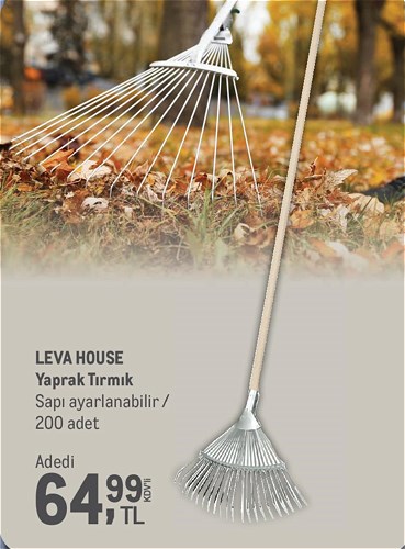 Leva House Yaprak Tırmık Sapı Ayarlanabilir image