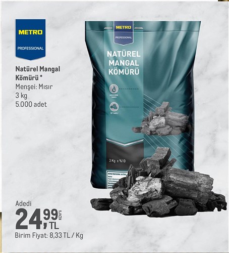 Metro Professional Natürel Mangal Kömürü 3 kg image