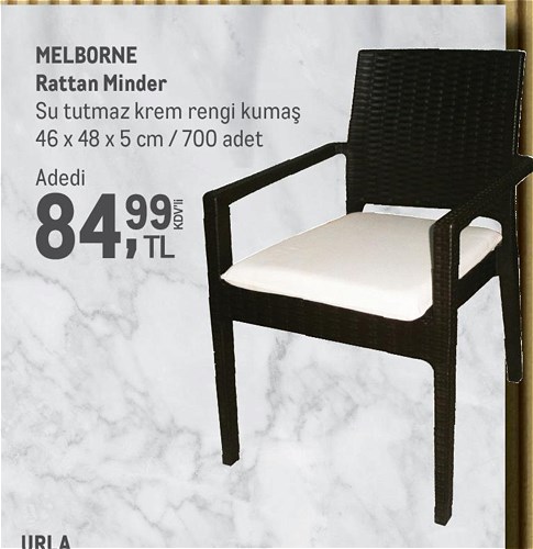 Melborne Rattan Minder 46x48x5 cm image