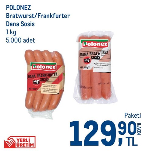 Polonez Bratwurst/Frankfurter Dana Sosis 1 kg image