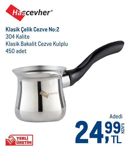 Hascevher Klasik Çelik Cezve No:2 image