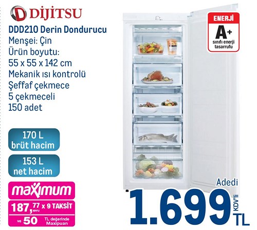 Dijitsu DDD210 Derin Dondurucu image