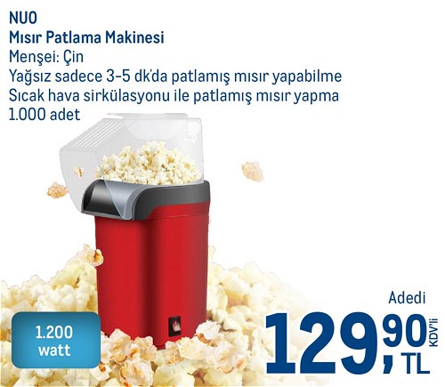 Nuo Mısır Patlama Makinesi 1200 W image