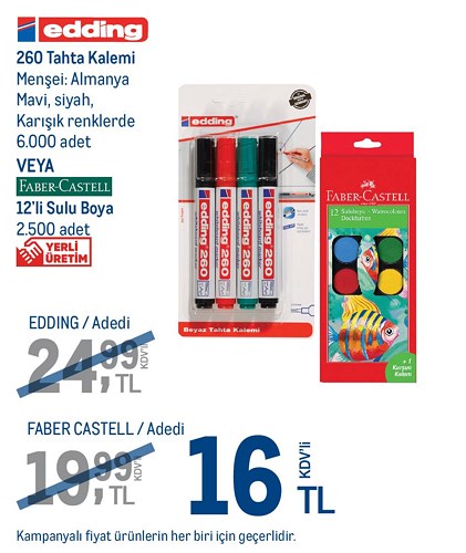 Edding 260 Tahta Kalemi / Faber Castell 12'li Sulu Boya image