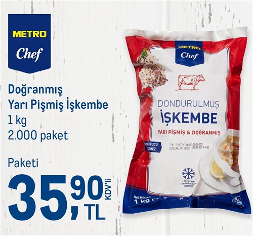 Metro Chef Doğranmış Yarı Pişmiş İşkembe 1 kg image