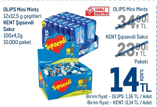 Olips Mini Mints 12x12.5 g Çeşitleri/Kent Şıpsevdi Sakız 100x4.2 g image