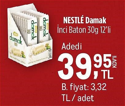 Nestle Damak İnci Baton 30g 12'li image