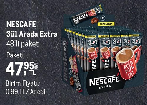 Nescafe 3ü1 Arada Extra 48'li Paket image