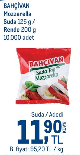 Bahçivan Mozzarella Suda 125 g image