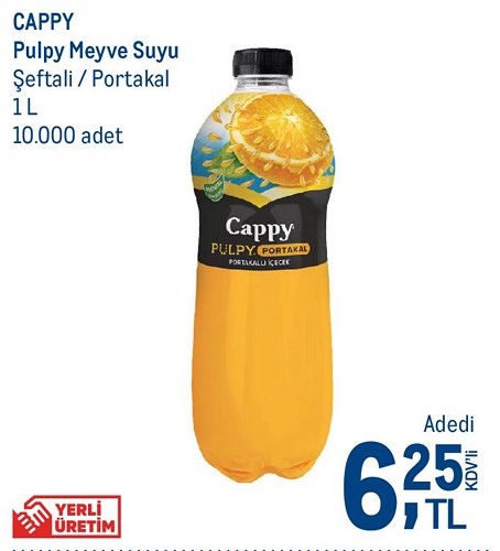 Cappy Pulpy Meyve Suyu Çeşitleri 1 L image