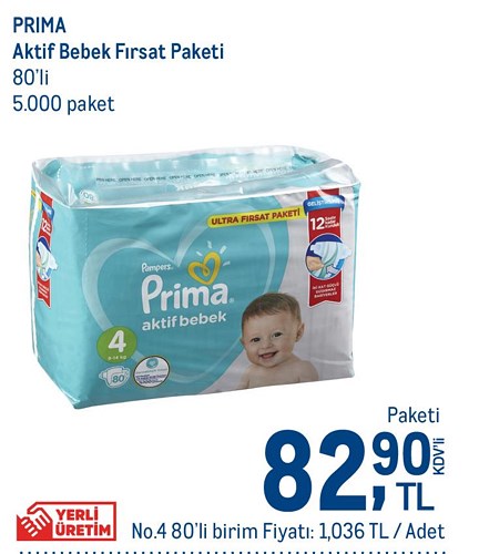 Prima Aktif Bebek Fırsat Paketi 80'li No:4 image