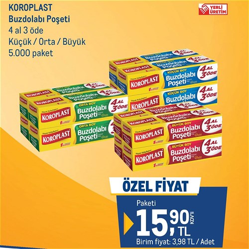 Koroplast Buzdolabı Poşeti 4 al 3 öde Küçük/Orta/Büyük image